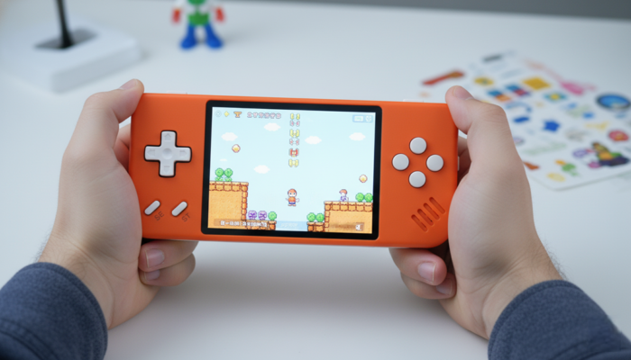 Anbernic RG28XX máy chơi game retro cầm tay nhỏ gọn màu cam giá dưới 1 triệu