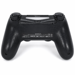 Mặt sau tay cầm PS4 DualShock 4 Jet Black rep 1:1, model CUH-ZCT2U, cổng Micro-USB, nút L2 R2 trigger chuẩn form Sony.
