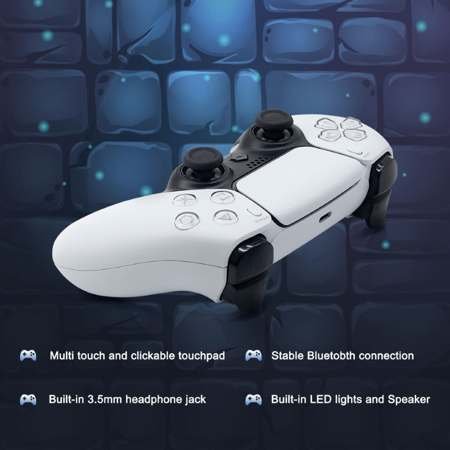 Tay cầm P4+ T28 có touchpad cảm ứng, kết nối Bluetooth ổn định, đèn LED và loa tích hợp
